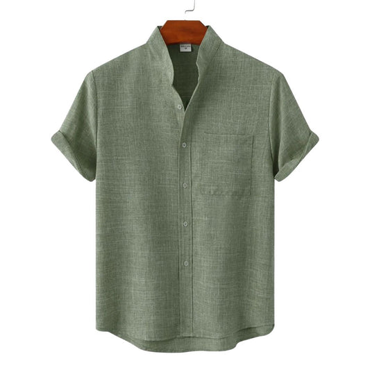 Leo | Camisa de Verano con Cuello Mao