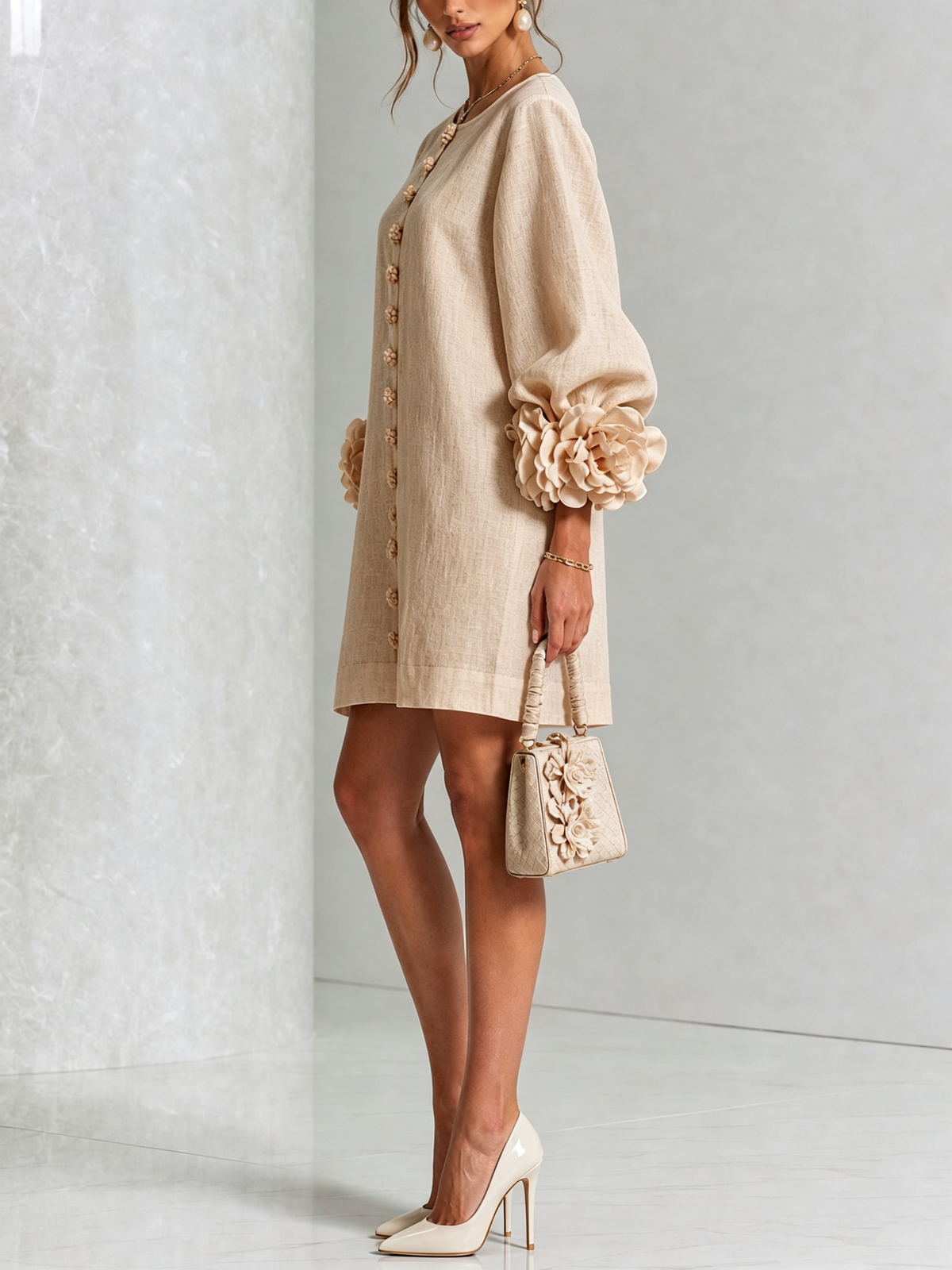 Vestido Floral con Botones