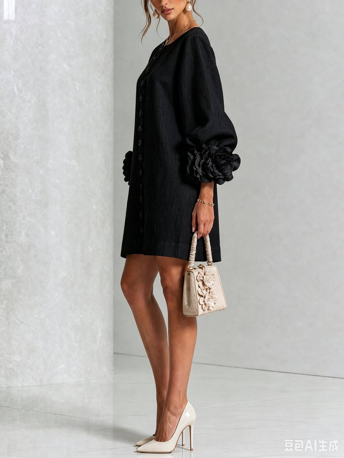 Vestido Floral con Botones