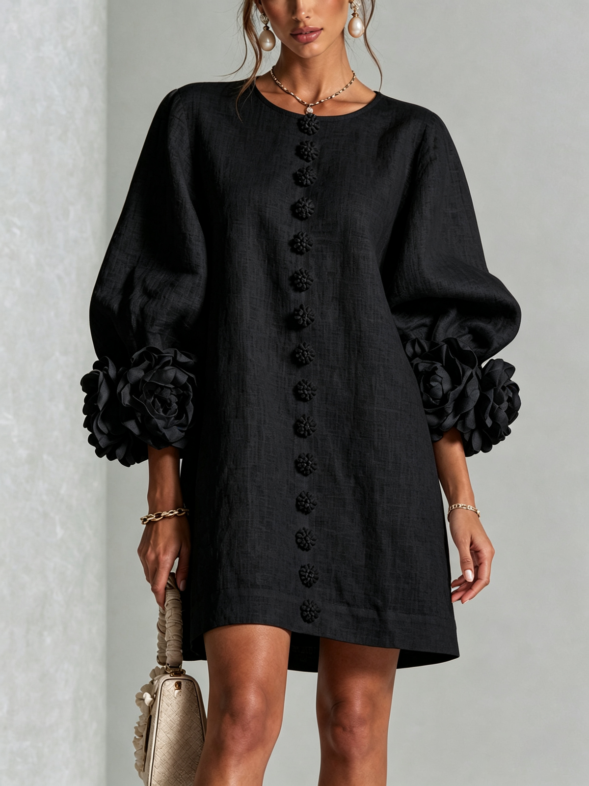 Vestido Floral con Botones