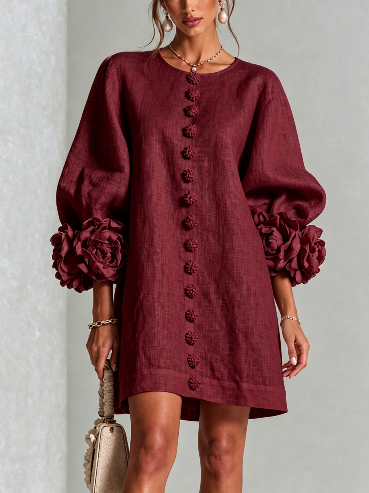 Vestido Floral con Botones