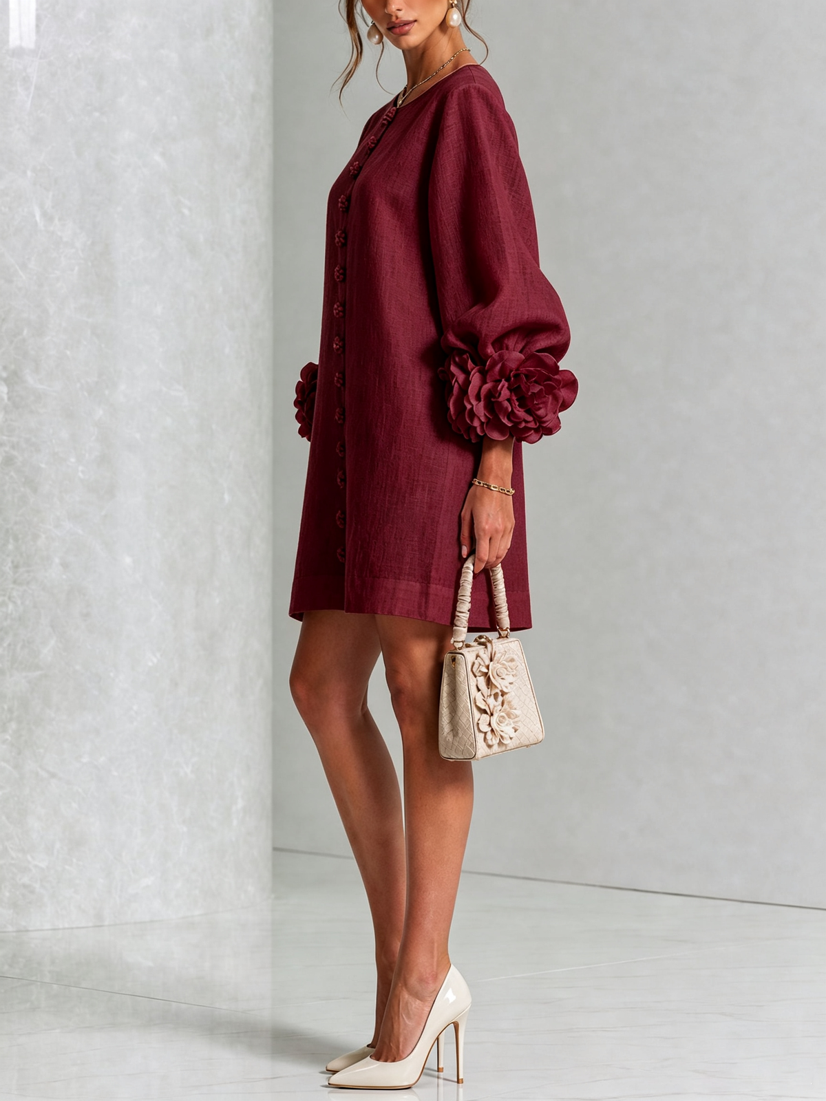 Vestido Floral con Botones