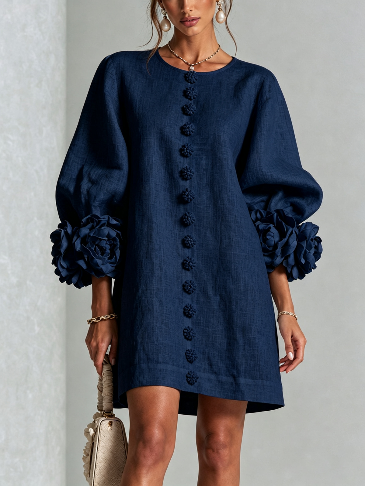 Vestido Floral con Botones