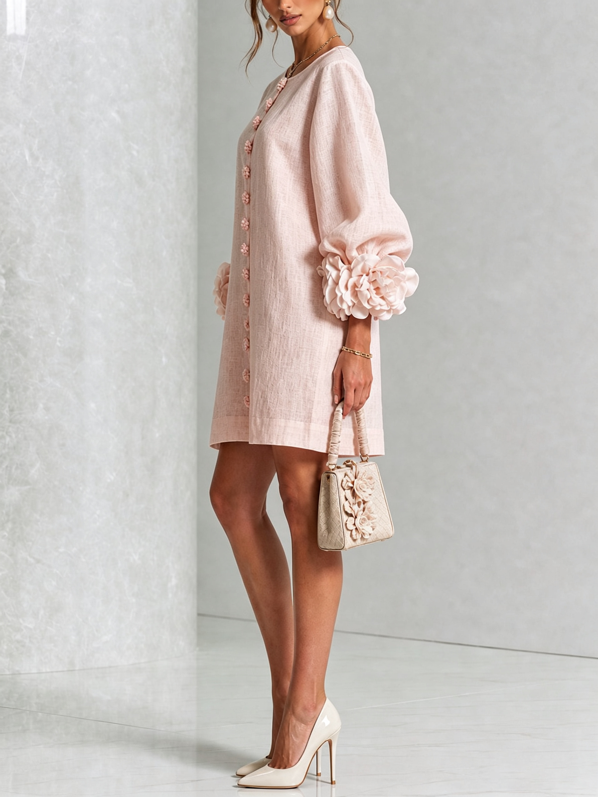 Vestido Floral con Botones