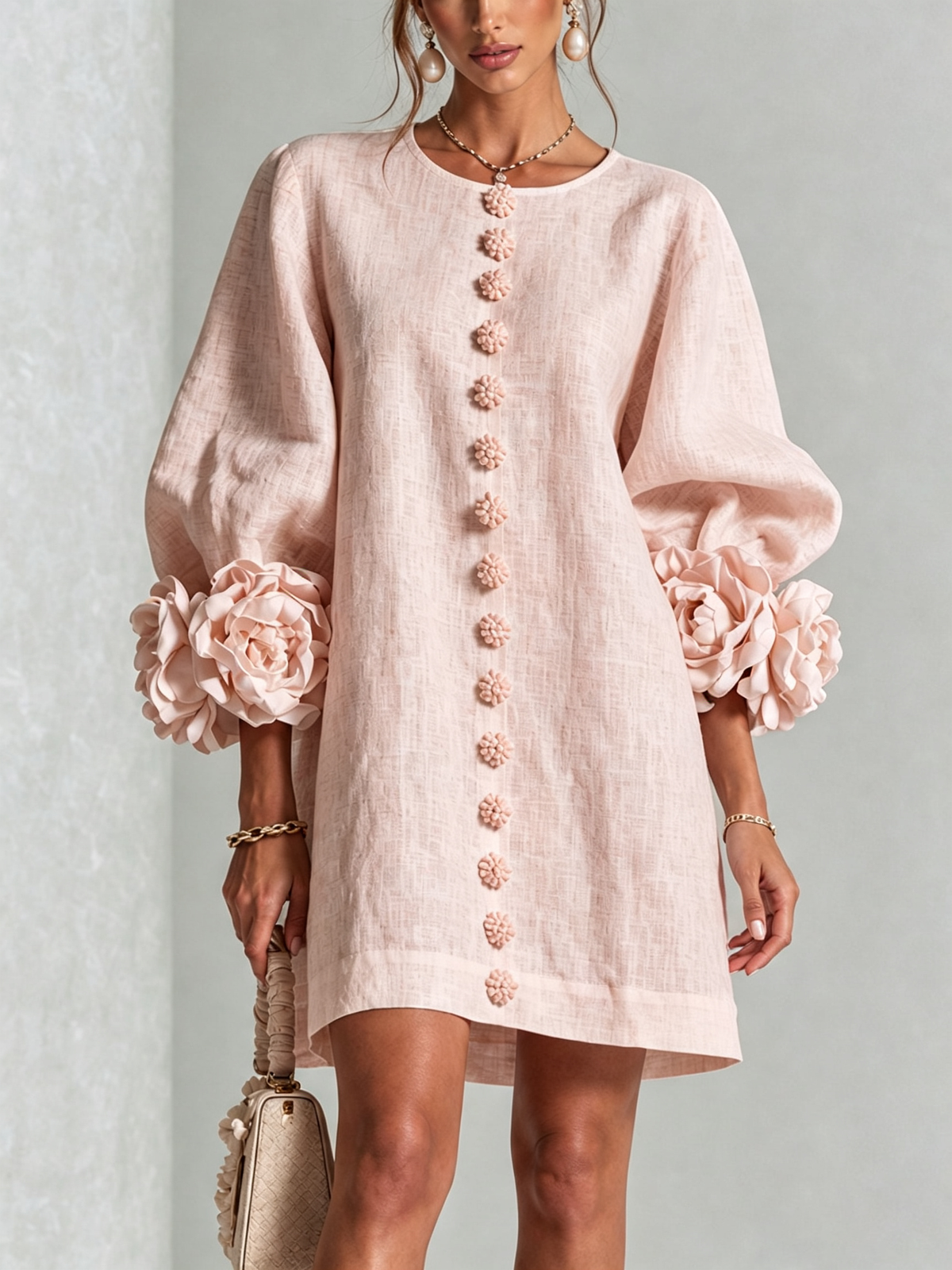 Vestido Floral con Botones