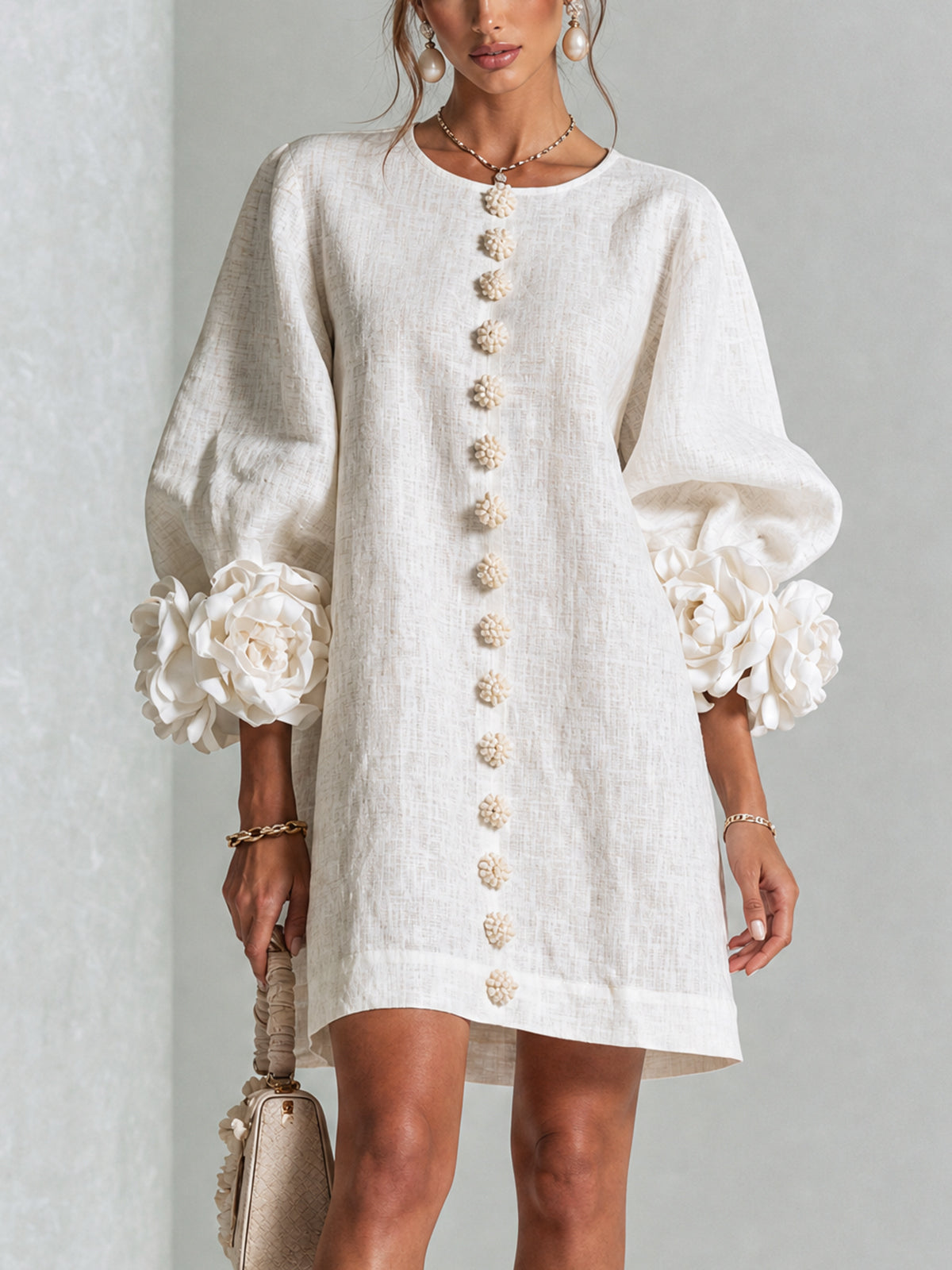 Vestido Floral con Botones