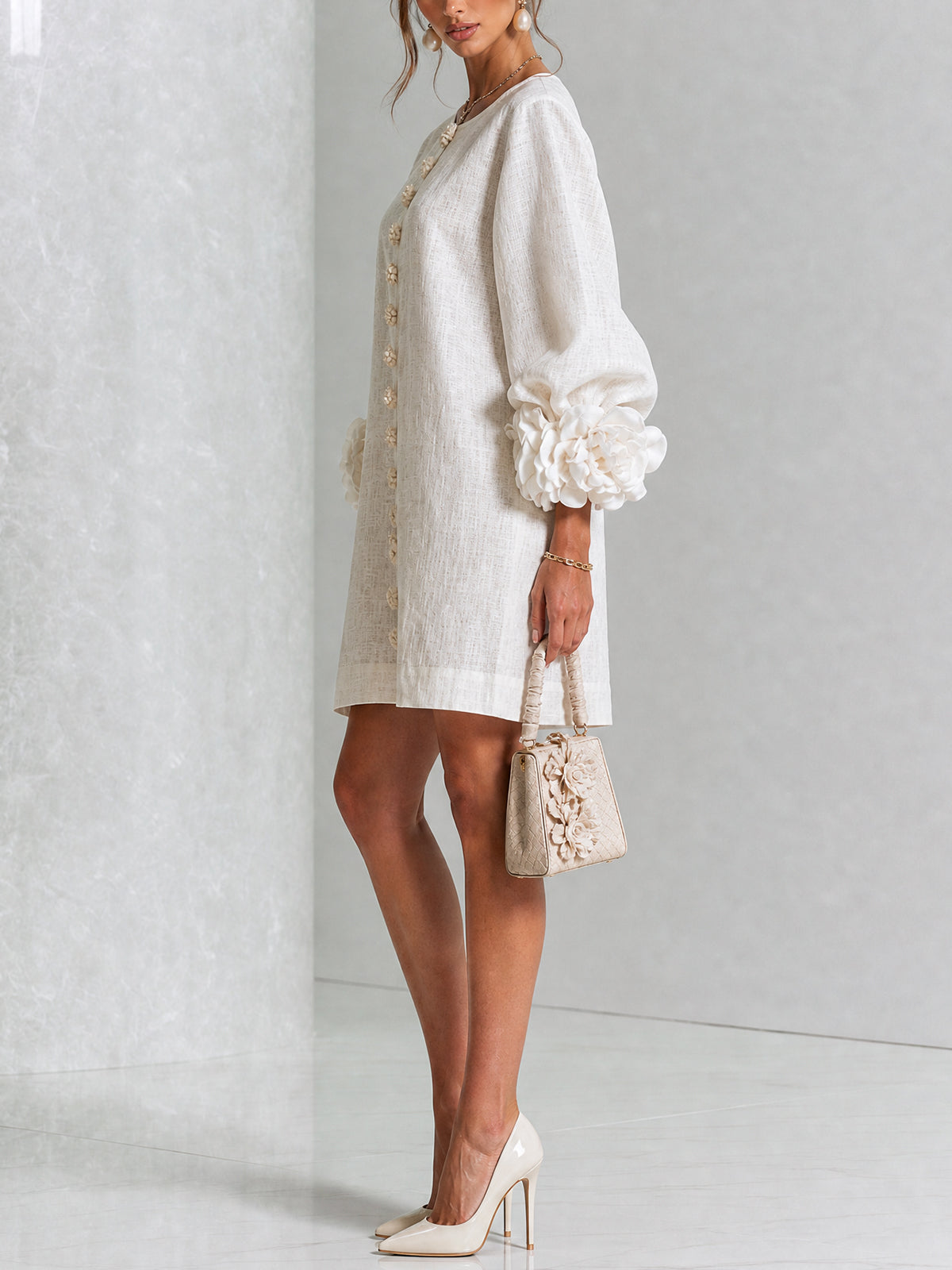 Vestido Floral con Botones