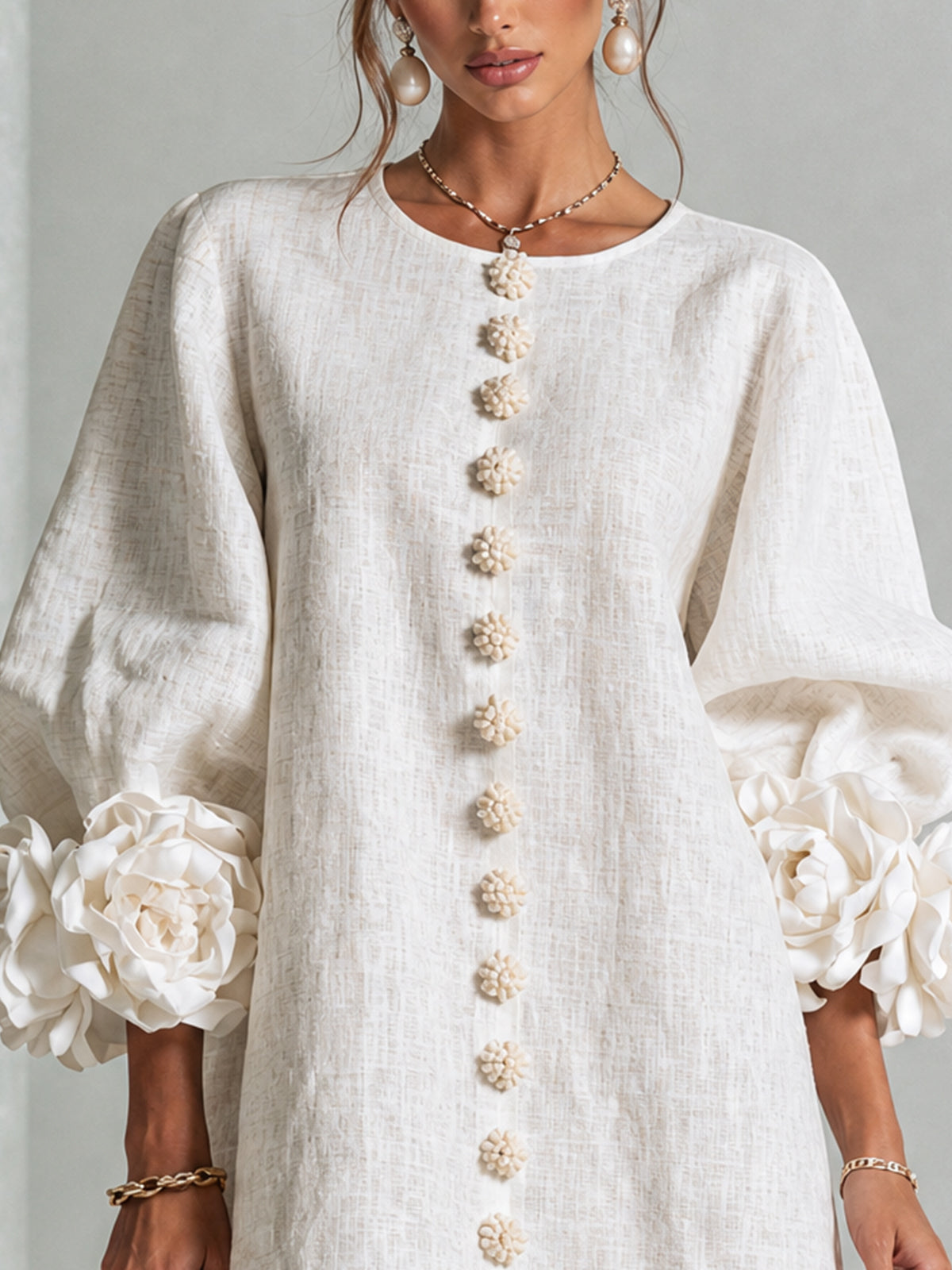 Vestido Floral con Botones