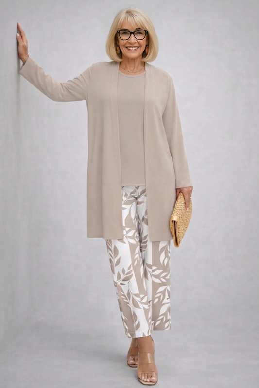SILVANA | Conjunto de 3 Piezas con Pantalón Estampado