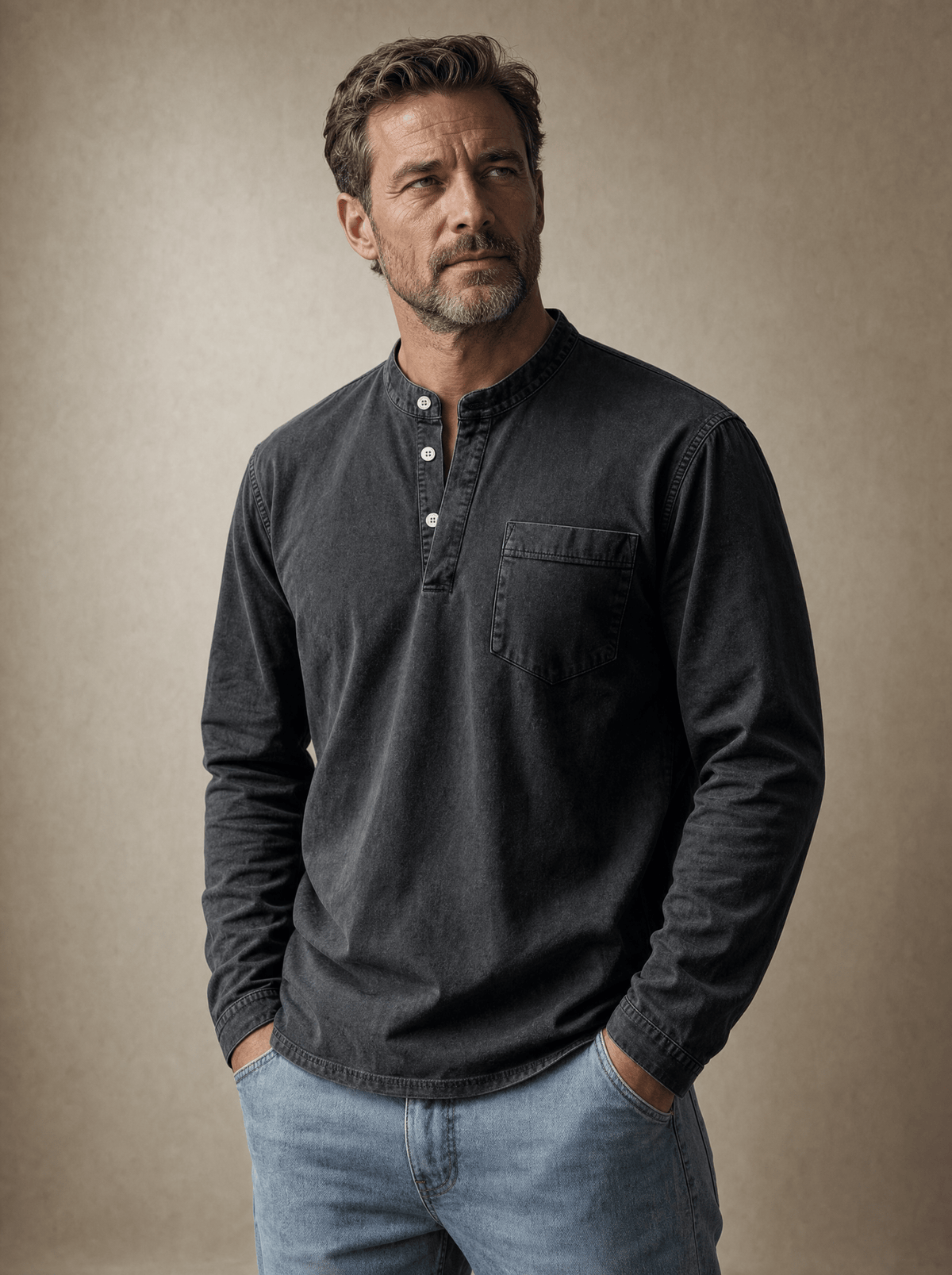 Gabriel | Camiseta Henley de Manga Larga