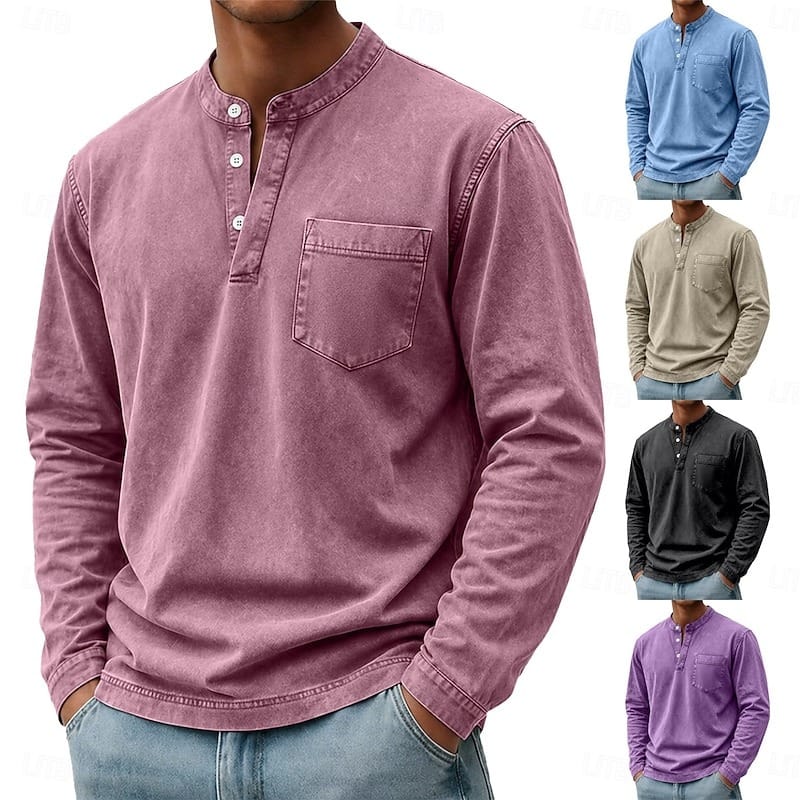 Gabriel | Camiseta Henley de Manga Larga