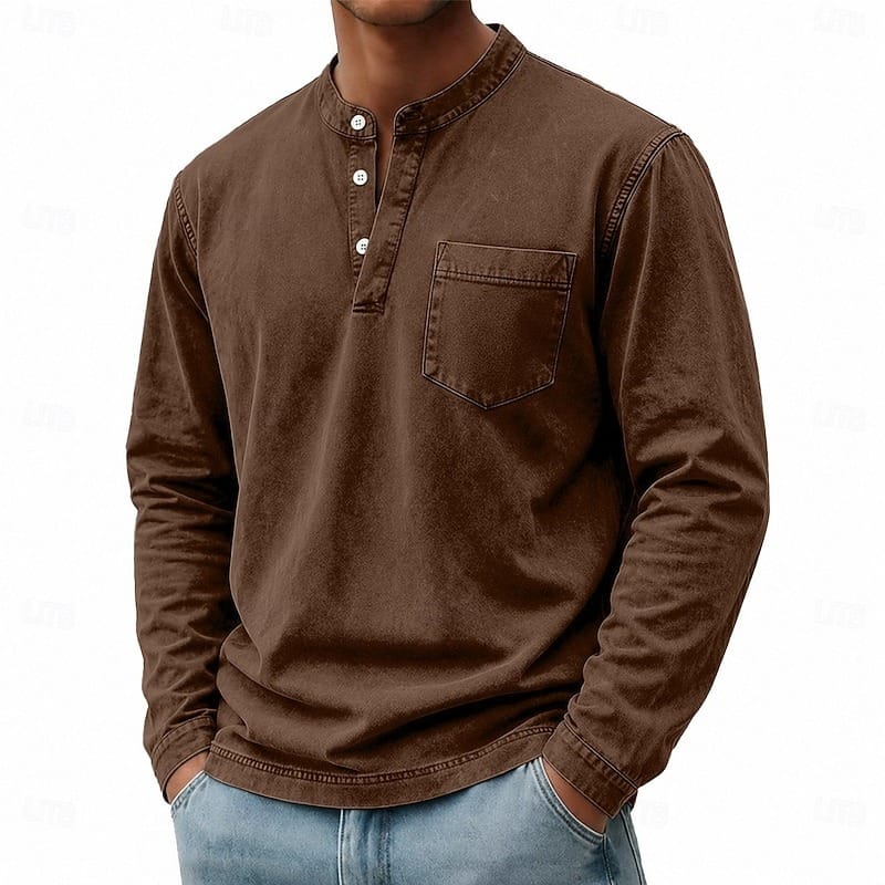 Gabriel | Camiseta Henley de Manga Larga