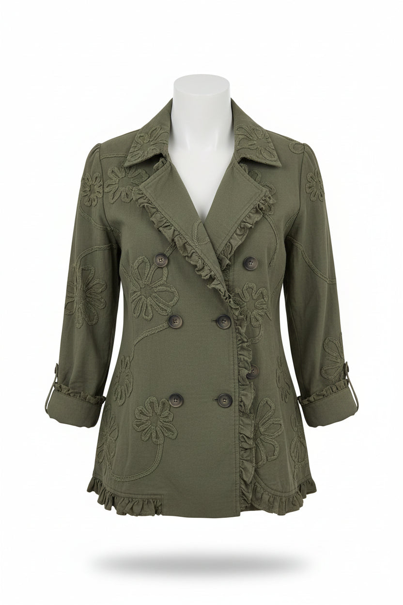 Chaqueta Bordada con Volantes