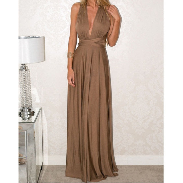 Vestido Largo Multiposición Convertible – Estilo Bohemio