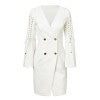 Vestido Blazer Cruzado con Cordones – Corte Slim